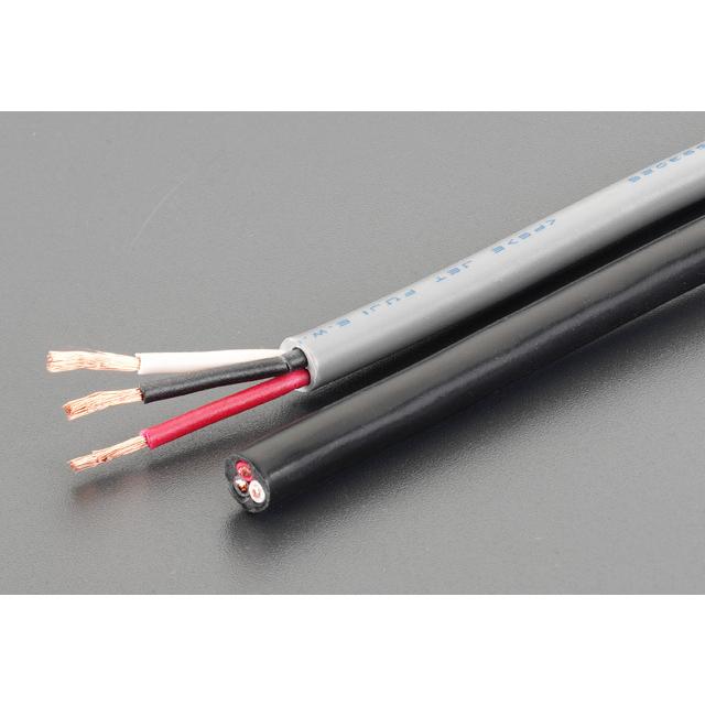 【メーカー在庫あり】 000012090971 エスコ ESCO 300V/17A/ 10m ビニールキャブタイヤケーブル(3芯/灰) SP店の画像