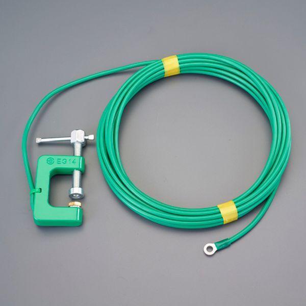 【メーカー在庫あり】 000012328180 エスコ ESCO 14mm2x 5m ＫＩＶ万力型アース(ボディーアース専用) SP店