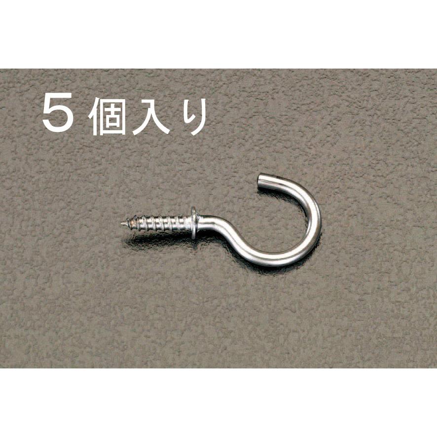 【メーカー在庫あり】 000012075830 エスコ ESCO φ2.8x25mm ねじ込フック ステンレス製/5本 SP店 | 