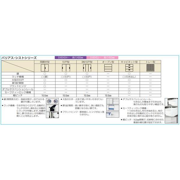 【メーカー在庫あり】 EA954DH-107 エスコ ESCO 900x400x890mm/3列・15段 キャビネット (トレー型) SP店_1