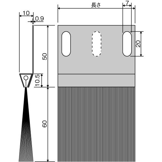 【メーカー在庫あり】 000012218547 エスコ ESCO 60x 250mm シールブラシ ステンレスフレーム/PP SP店の画像