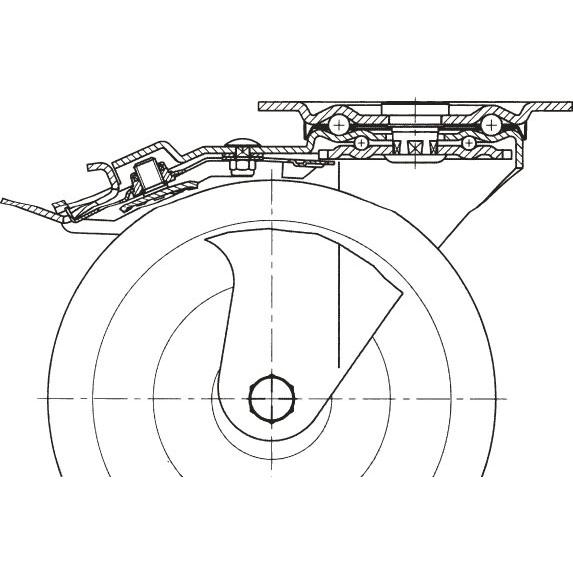 【メーカー在庫あり】 000012067026 エスコ ESCO 200mm キャスター 自在金具・前輪ブレーキ付 SP店_1