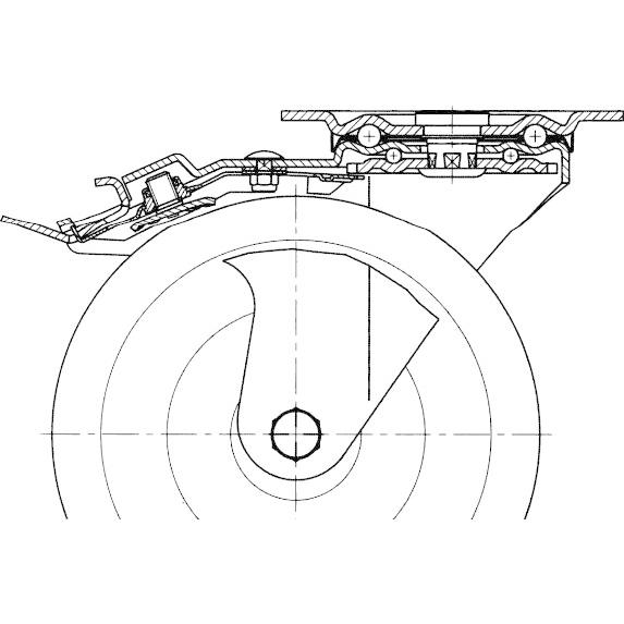 【メーカー在庫あり】 000012025248 エスコ ESCO 200mm キャスター 自在金具・前輪ブレーキ付 SP店の画像