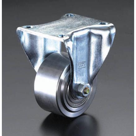 000012067280 エスコ ESCO 100mm キャスター 固定金具・スティール車輪 SP店