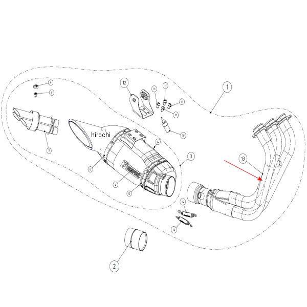 H-Y8R3 アクラポビッチ AKRAPOVIC リペアヘッダーチューブ レーシングライン 14年以降 MT-09 ステンレス SP店