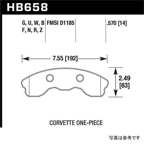 【USA在庫あり】 hawkHB658N.570 Hawk 06年-10年 シボレー Corvette (Improved Pad Design) フロント HP+ Sreet ブレーキパッド SP店_1