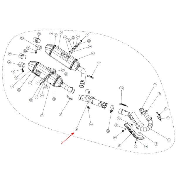 L-H2MR01 アクラポビッチ AKRAPOVIC リンクパイプ 14年以降 CRF250R ステンレス SP店