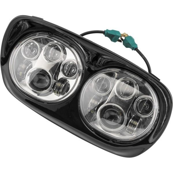 【USA在庫あり】 letLLC-LRHP-BC レトリックライティング LETRIC LIGHTING LED ヘッドライト デュアル 5.75インチ 98年-13年 FLTR クローム/黒 SP
