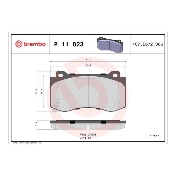【New】 P11 023 BREMBO ブレンボ プライムブレーキパッド 純正互換タイプ フロント左右セット SP店の画像