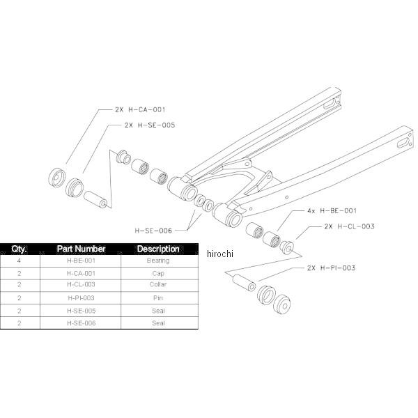 【USA在庫あり】 SA-H03-521 ピボットワークス Pivot works スイングアーム ベアリングキット 86年 CR250R、CR125R SP店の画像