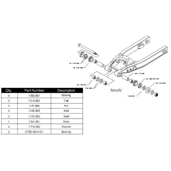 【USA在庫あり】 SA-Y10-020 ピボットワークス Pivot works スイングアーム ベアリングキット 88年-92年 YZ250 SP店の画像