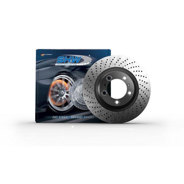 【USA在庫あり】 shwPFR39872 SHW 2008 Porsche Boxster Limited 2.7L Right Front Cross-Drilled Monobloc Brake Rotor (98735140201) SP店_1