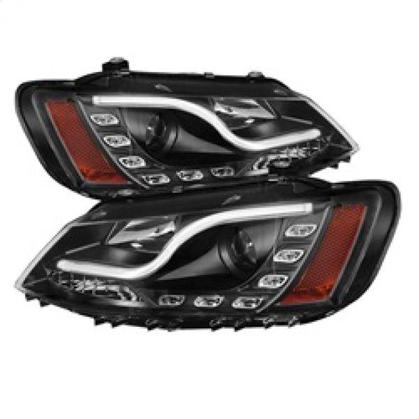 【USA在庫あり】 spy5073648 Spyder VW Jetta 11年-14年 プロジェクター ヘッドライト Halogen Light チューブ DRL ブラック PRO-YD-VJ11-LTDRL-Bの画像