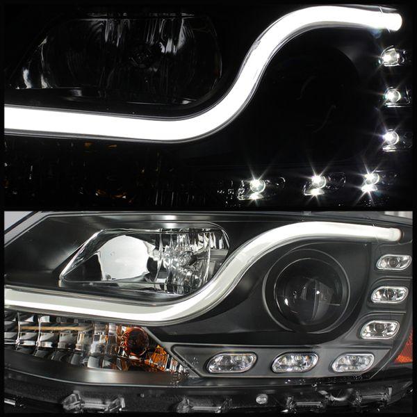【USA在庫あり】 spy5073648 Spyder VW Jetta 11年-14年 プロジェクター ヘッドライト Halogen Light チューブ DRL ブラック PRO-YD-VJ11-LTDRL-Bの画像
