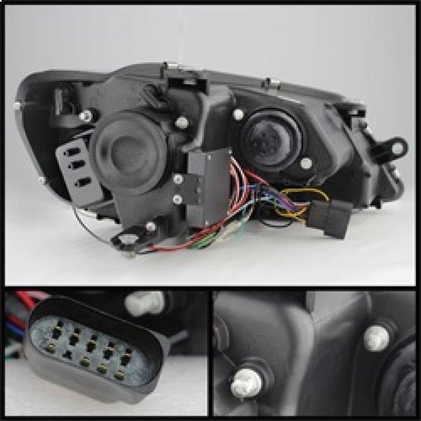 【USA在庫あり】 spy5073648 Spyder VW Jetta 11年-14年 プロジェクター ヘッドライト Halogen Light チューブ DRL ブラック PRO-YD-VJ11-LTDRL-Bの画像