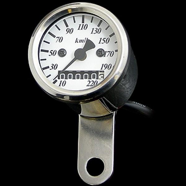 【メーカー在庫あり】 001291 ネオファクトリー 48mm アナログ スピードメーター 白盤 2:1 95年以前 ハーレー JP店