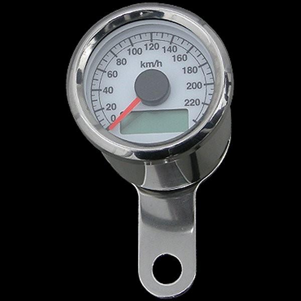 【メーカー在庫あり】 010852 ネオファクトリー 48mm アジャスタブルスピードメーター ステンレス 白盤 白光 JP店