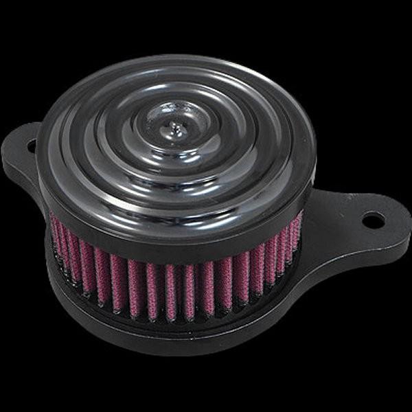 【メーカー在庫あり】 021103 ネオファクトリー 4インチ ラウンド エアクリーナー リップル ブラック 99年-17年 TwinCam JP店の画像
