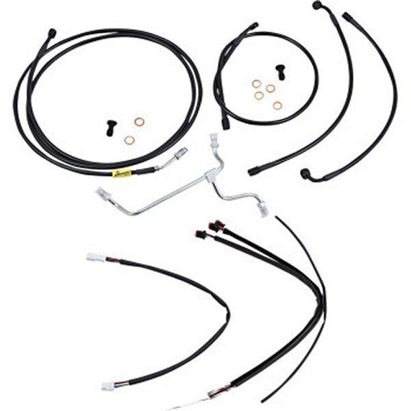 【USA在庫あり】 0662-0543 バーリーブランド Burly Brand ケーブルキット 黒 17年以降 FLH ABS無 15インチ用 JP店