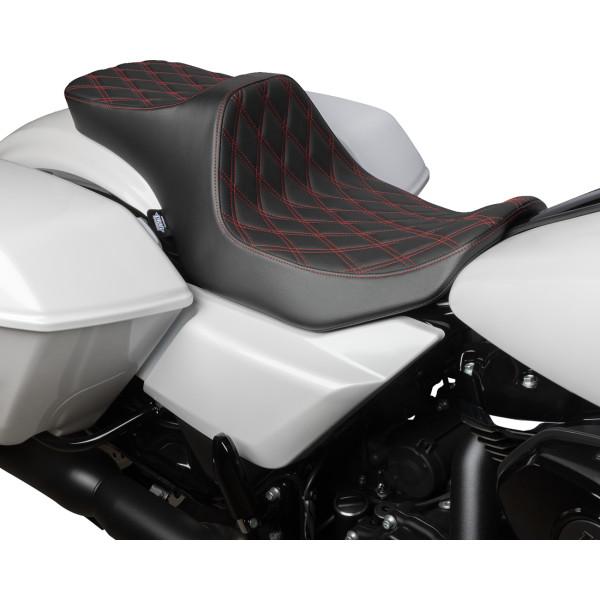 0801-1933 DRAG SPECIALTIES SEATS edator III 2up Dbl Diamond レッド