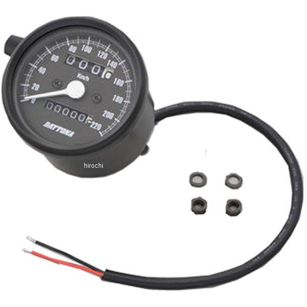 【メーカー在庫あり】 15623 デイトナ 機械式スピードメーター φ60 LED照明 220km 黒/黒 汎用 JP店