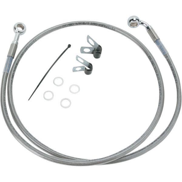 【USA在庫あり】 1741-2656 DRAG フロント ブレーキライン ステンレス 99年-07年 FXST +6インチ(51.25インチ) JP店