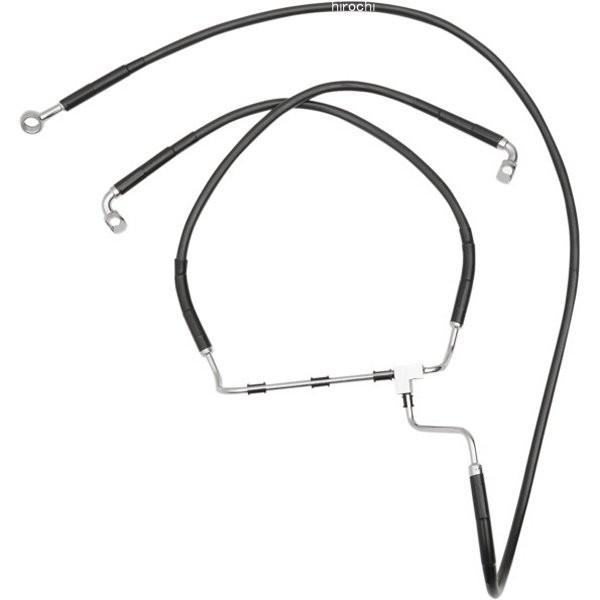【USA在庫あり】 1741-3984 DRAG フロント ブレーキライン 黒ステンレス 14年以降 FLH ABS無 +10インチ JP店