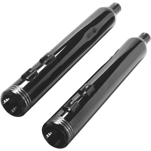 20120005B モーターステージ スリップオンマフラー ブラスファットマン ラウンドエンド 12年以降 FLD、FXDL 黒 JP店