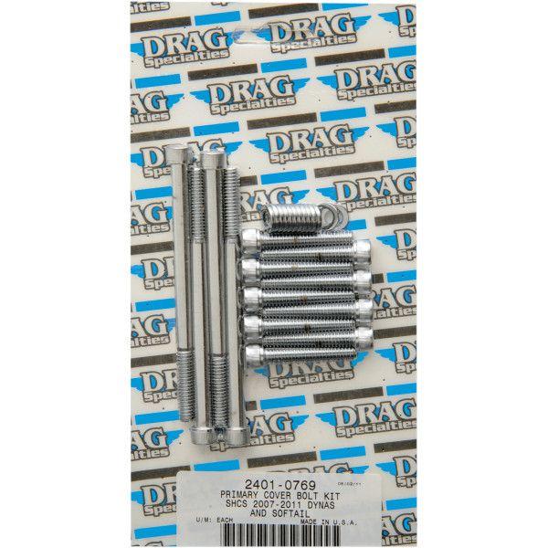 【USA在庫あり】 2401-0769 DRAG ボルトキット プライマリカバーセット 07年-17年 FX クローム/ローレット JP店