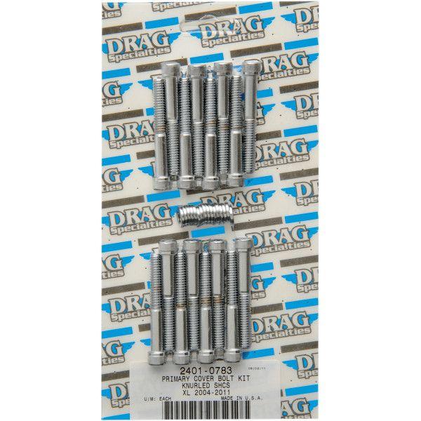 【USA在庫あり】 2401-0783 DRAG ボルトキット プライマリカバーセット 04年以降 XL クローム/ローレット JP店