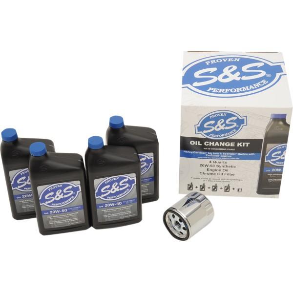 【USA在庫あり】 3601-0412 S\u0026Sサイクル S\u0026S Cycle 100%化学合成 オイル交換キット 84年-99年 Big Twin/86年以降 XL JP店
