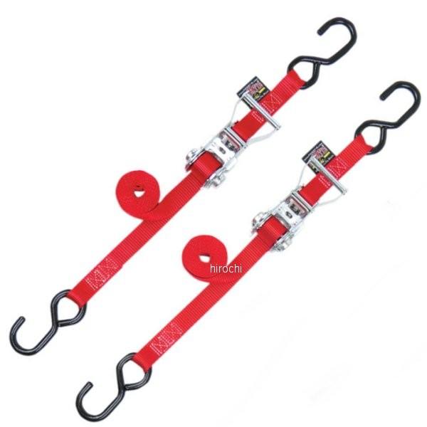 【USA在庫あり】 3920-0332 パワータイ POWERTYE 幅1インチ(25mm) ラチェット タイダウン 6フィート(1.8m) 赤 (左右ペア) JP店