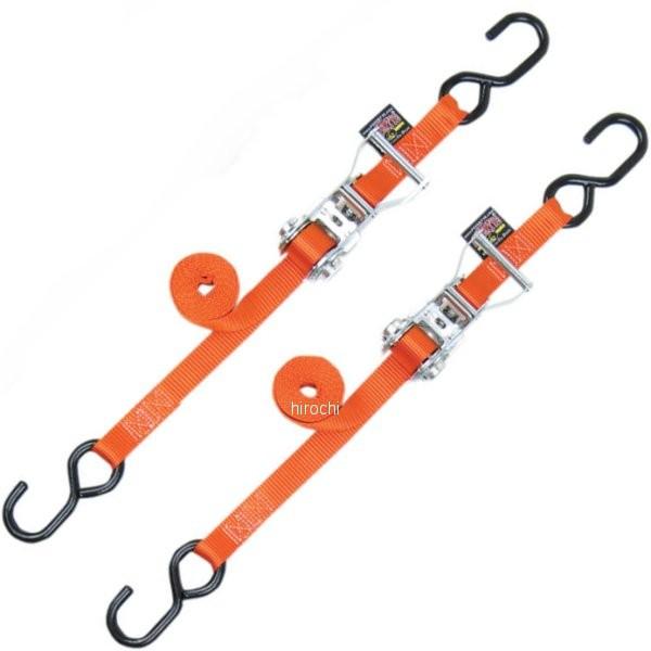 【USA在庫あり】 3920-0334 パワータイ POWERTYE 幅1インチ(25mm) ラチェット タイダウン 6フィート(1.8m) オレンジ (左右ペア) JP店