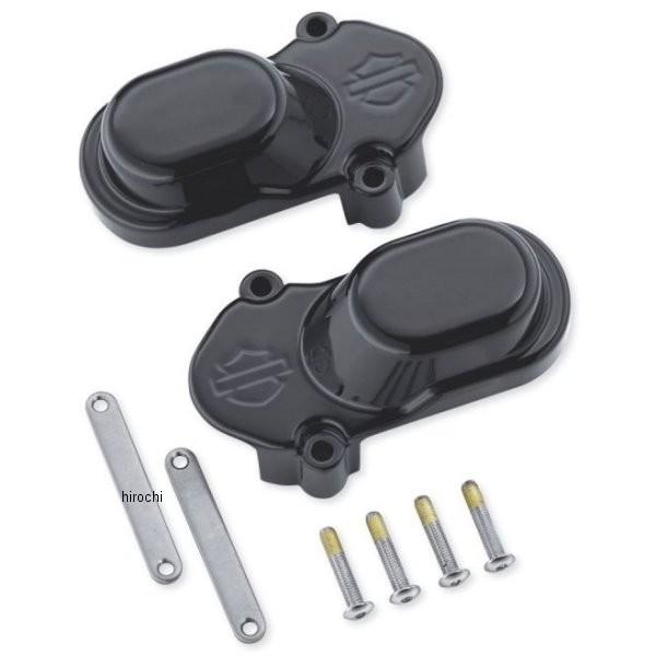Harley Davidson - 43013-09A ハーレー完全無欠 赤ちょうちん＆シールドロゴ・リアアクスルカバー 17年以後 XL グロス黒いこと JP店