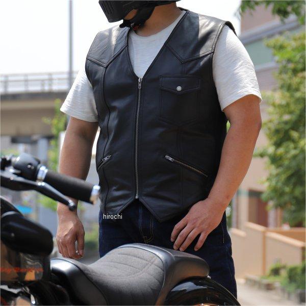 DEGNER（デグナー） 【メーカー在庫あり】 V-17 レザーベスト 黒 L