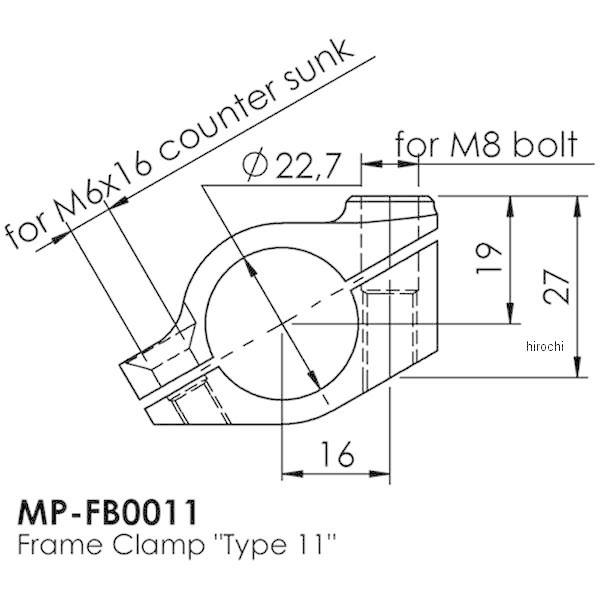 22160227 ハイパープロ HYPERPRO フレームクランプ 22.7mm TYPE-11