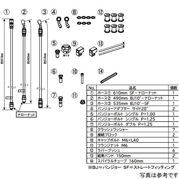 【メーカー在庫あり】 SAPB374FB スウェッジラインプロ フロント ブレーキホースキット バイピース 14年-17年 MT-09 ABS 赤/青 黒 マスター JP店_1