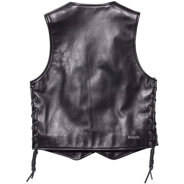 カドヤ 0522 KADOYA 秋冬モデル BUTTON DOWN VEST レザーベスト 黒 LL 