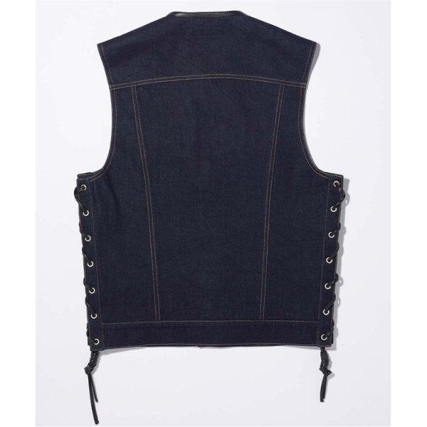 6601 カドヤ KADOYA 2024年春夏モデル ベスト SOLID BIKER VEST ネイビー 4Lサイズ JP店｜hirochi｜03