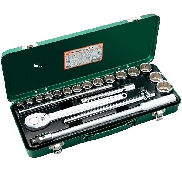 260 トネ TONE ソケットレンチセット 産業機械 自動車 バイク用 インチ 差込角 12.7mm (1/2インチ) JP店