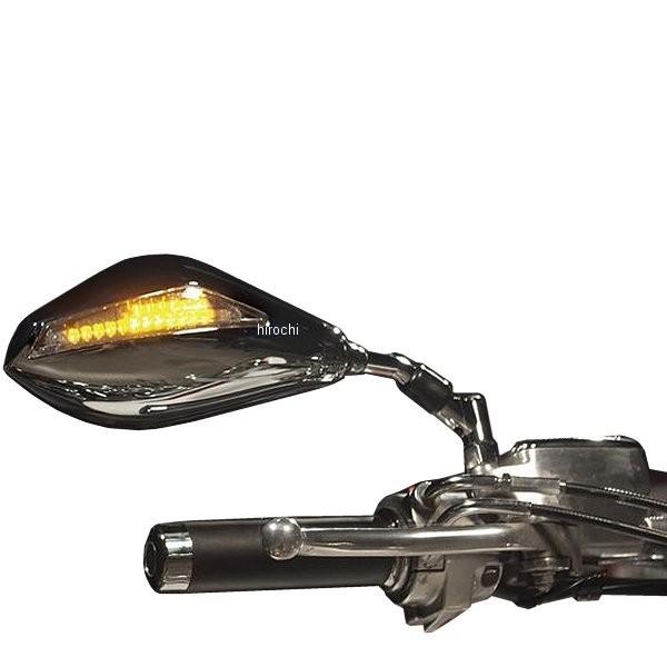【USA在庫あり】 bkm600298 バイクマスター BikeMaster ミラー LED ウインカー 汎用 クローム 左右ペア JP店