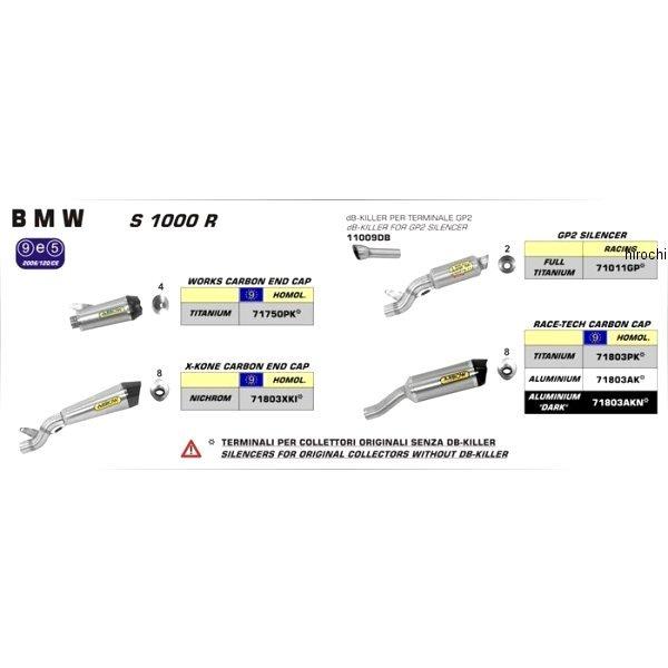 71750PK アロー ARROW スリップオンマフラー WORKS 09年-14年 BMW S1000RR チタン/カーボンエンド JP店