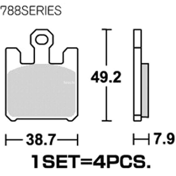 【メーカー在庫あり】 777-0788020 788HS キタコ SBS ブレーキパッド フロント 03年-07年 ニンジャ ZX-12R、ZX-10R、ZX-6R シンターメタル JP店｜hirochi｜02