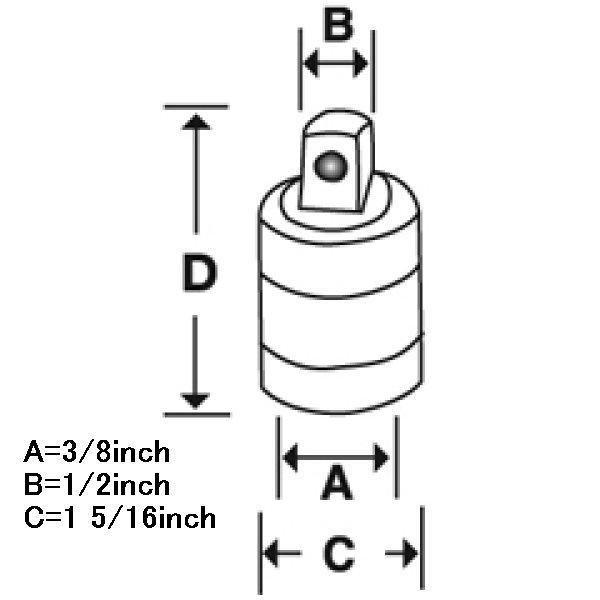 【USA在庫あり】 A2A スナップオン Snap-on 3/8インチ アダプター 3/8⇔1/2 全長 33mm JP店 |  | 02