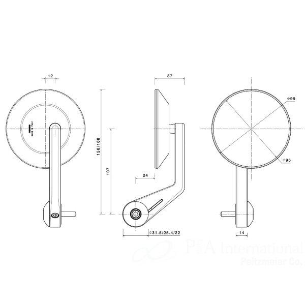 BS147B リゾマ rizoma ミラー ECCENTRICO 左右共通 汎用 黒 JP店 | ブランド登録なし | 02