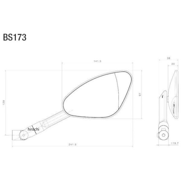 BS173B リゾマ rizoma ミラー GENESI ブラック 右用 1個売り JP店 | ブランド登録なし | 01