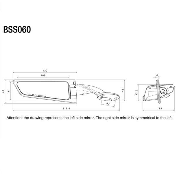 BSS060A リゾマ rizoma ミラー Stealth 19年-20年 ZX-10R シルバー