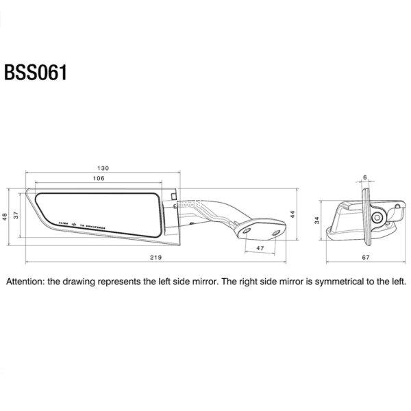 BSS061A リゾマ rizoma ミラー Stealth 19年-20年 ZX-6R シルバー 左右