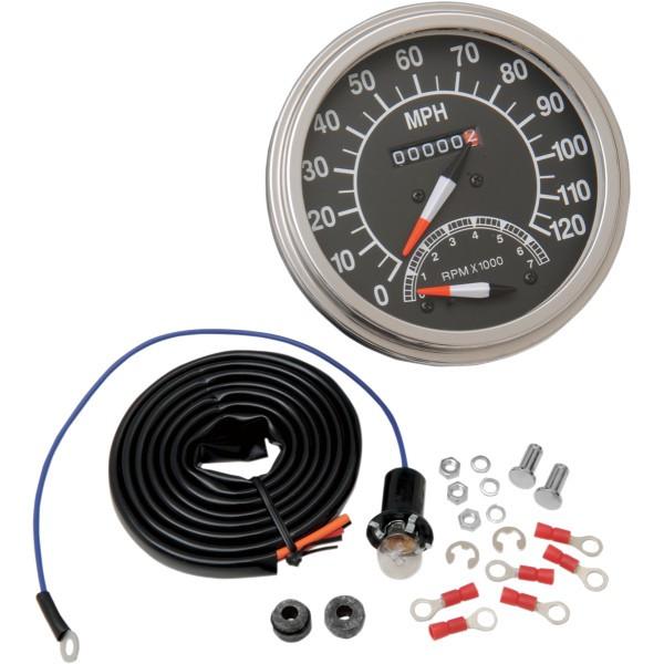 【USA在庫あり】 DS-243870 DRAG スピード/タコメーター(120MPH) 2:1 68年-84年 フェイス 12mm JP店