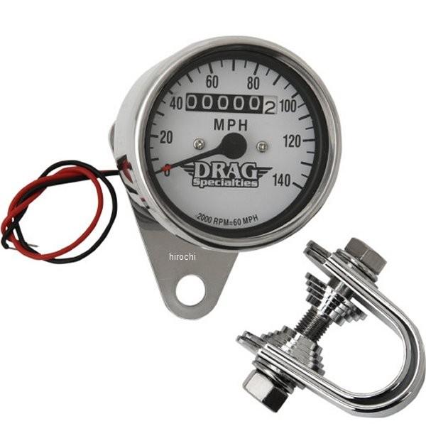 DS-244135 DRAG 機械式スピードメーター(140MPH) 2.37インチ(60mm) 2:1 クローム/白 JP店